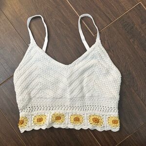 Hollister crochet tank top with flowers